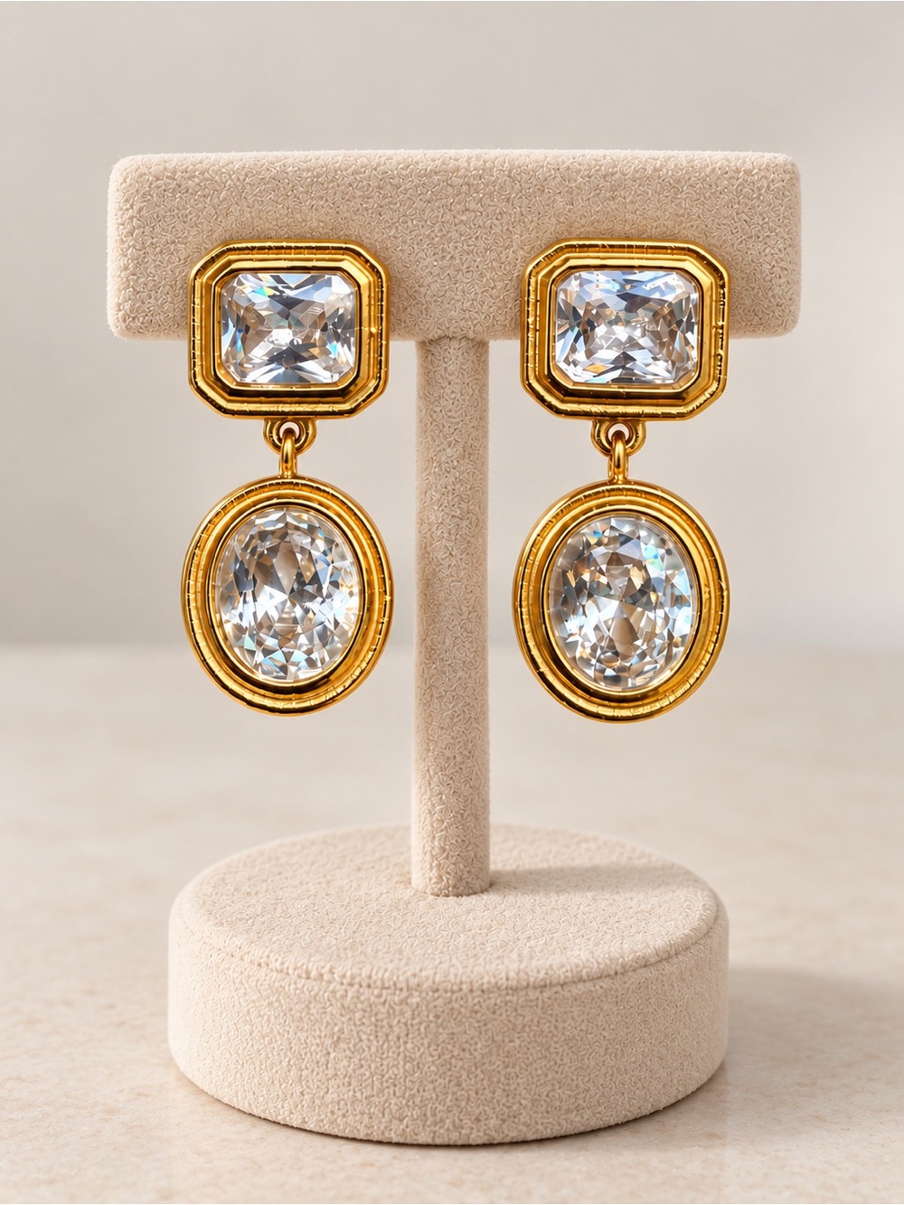 Gold-Tone Crystal Drop Earrings
